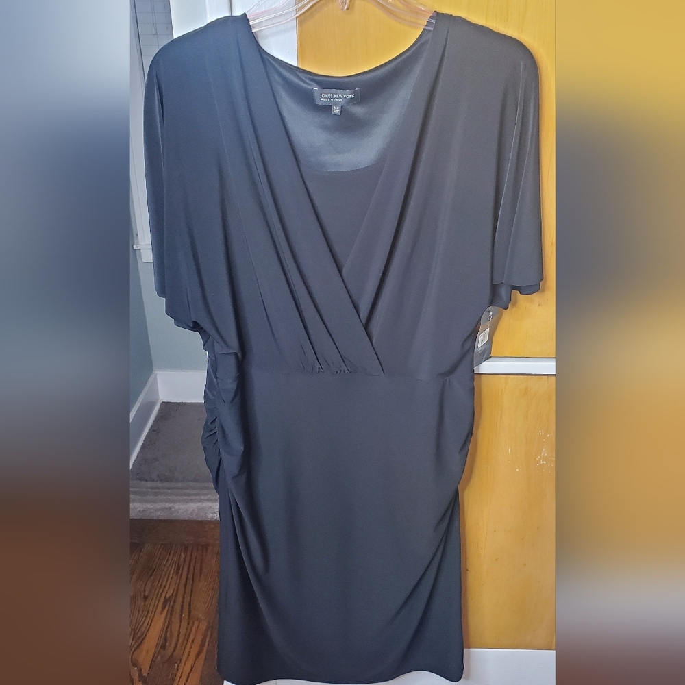 Jones New York Black Draped Dress